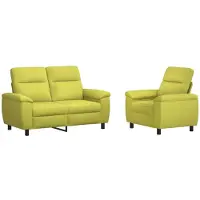 vidaXL Bankstel 2 pcs Lichtgroen Stof