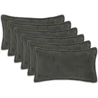 vidaXL Kussensloop 6 st HOUTEN Donkergrijs 40 x 70 cm Bouclé