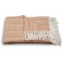 Atmooz Plaid Ember – 150x200cm – Light Brown – Katoenmix – Met Franjes