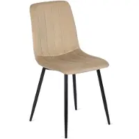 Mebel Elite IBIS - Eetkamerstoel - Beige - Fluwelen Bekleding - Stalen Poten
