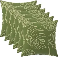 vidaXL Kussen met kussen HEERLEN 6 st Blad Design Polyester