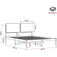 vidaXL Bedframe met gestoffeerd hoofdbord Donkerbruin en lichtgrijs