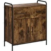 vidaXL Dressoir Gerookt eiken 97 x 33 x 81 cm Bewerkt hout