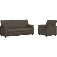 vidaXL Bankstel 2 pcs Grijs Kunstleer