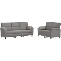 vidaXL Bankstel 2 pcs Lichtgrijs fluweel