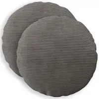 vidaXL Kussensloop 2 st HEERLEN Donkergrijs Diam. 30 cm corduroy