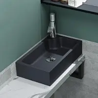 Merkloos Wasbak met Tapgat 46x26x11 cm Mineralen Gietsteen