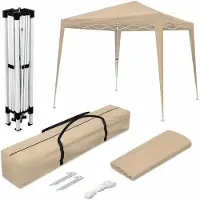 Merkloos Vouwbare Tuinpaviljoen 3 x 3 m in Classic Beige
