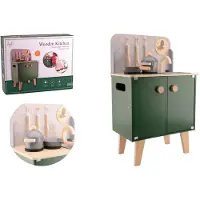 Jouéco - Houten keuken met kunststof accessoires.