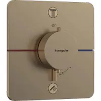Dripio Inbouwthermostaat, 2 functies, geborsteld brons, veiligheidsvergrendeling bij 40°C