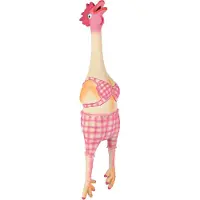 Trixie latex / polyestervlies kip in bikini met dierengeluid 48 cm