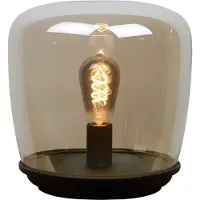 Atmooz Unami tafellamp – Zwart – E27 – Slaapkamer/woonkamer – Sfeerverlichting in industriële stijl – Glazen kap + metalen plaat – Hoogte 30 cm