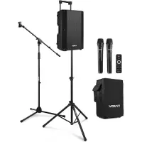 VONYX VSA500 ABS 12 speaker set met beschermhoes, microfoonstatief en luidsprekerstatief - 800W