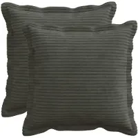 vidaXL Kussensloop 2 st HOUTEN Antraciet 40 x 40 cm corduroy