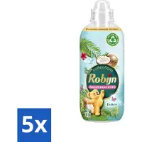 Robijn 5 x - Kokos Sensation - Wasverzachter - Tropische Geur - 33 Wasbeurten - 825 ml - Voordeelverpakking - 5 stuks