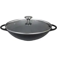 Küchenprofi wok met glazen deksel, 30 cm, zwart, artikelnummer 415001030, EAN-code 4007371063814