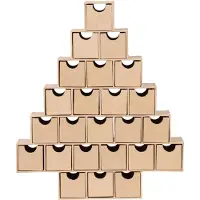 OEM Adventskalender van karton, kerstboommotief, 30x5x35 cm, bruin