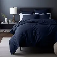 Darymex Kussensloop 40x60 cm - Donkerblauw / Marineblauw - 100% Katoen-Satijn (110 g/m²) - Egaal - Met Verborgen Ritssluiting - OEKO-TEX - Wasbaar op 60°C - 1 Stuk
