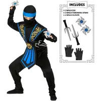 Finidi Ninja pak kinderen Kombat blauw