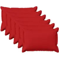 vidaXL - Kussensloop - 6 - pcs - HOUTEN - Rood - 50 - x - 80 - cm - Faux - Linnen