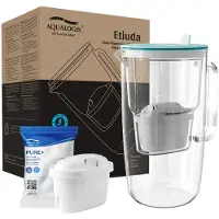 Dripio Glazen waterfilterkan, 2,9 liter, lichtblauw, met Pure+ filterpatroon