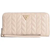 GUESS portemonnee Stacey SLG Zip Around Wallet Light Beige crème