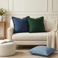 vidaXL Kussensloop 12 st HOUTEN Donkergroen 50 x 50 cm Faux Linnen