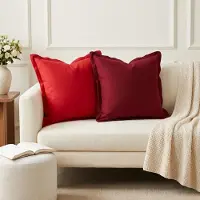 vidaXL Kussensloop 12 st HOUTEN Rood 45 x 45 cm Faux Linnen