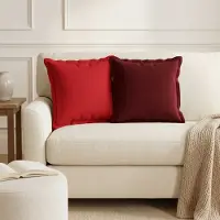 vidaXL Kussensloop 12 st HOUTEN Wijnrood 40 x 40 cm Faux Linnen