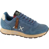Sun68 Tom Vintage Sneakers, leren stof, herenmodel, kleur: donkerblauw