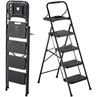 Vevor 4-treden opvouwbare ladder met gereedschapsbak en comfortabele handgreep