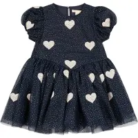 Konges Sløjd Jurk - Tule - Hartlelie - Coeur Night Sky m. Stro - - 5 jaar (110) - Jurken