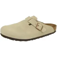 Birkenstock Boston suède taupe smal voetbed unisex instapper