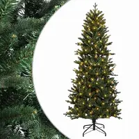 vidaXL - Kunstmatige - Hinged - Kerstboom - 240 - cm - 300 - LED's - Warmwit - PVC - en - PE