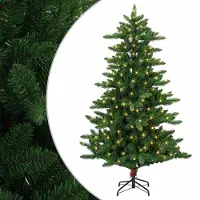 vidaXL - Kunstkerstboom - 180 - cm - 300 - LED's - Warmwit - PVC - en - Metalen - Groen