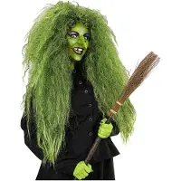 Widmann Groene heksenpruik XL