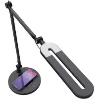 MAUL LED-tafellamp MAULmarino color vario, 501 lm, 2800-6100 K, dimbaar, kantelbaar, Qi-oplaadfunctie, aluminium/kunststof, zilver
