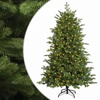 vidaXL - Kunstmatige - Hinged - Kerstboom - 210 - cm - 300 - LED's - Warmwit