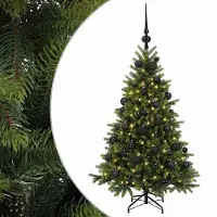 vidaXL - Kunstkerstboom - met - kerstbal - 150 - cm - 150 - LED's - Warmwit