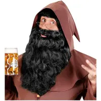 Finidi Maxi baard zwart | grote zwarte baard (zwart)