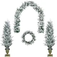 vidaXL - Mini - Kerstboom - 120 - cm - PVC - en - PE - Groen - en - Wit