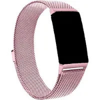Go Go Gadget - Smartwatch bandje - Milanese band - Geschikt voor Fitbit Charge 3 + 4 - Roze - Maat M/L