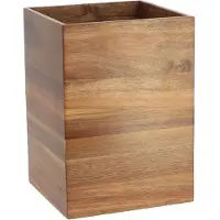 Tendance Badkamer prullenbak - 7.5L - donker bruin - acacia hout - 26 cm