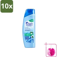 Head & shoulders 10 x - Anti-Roos Shampoo - Pure Intense - Extra Verkoelend - 250 ml - Bulkverpakking - Roosvrij haar - Douchemop - Roosbestrijding