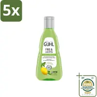 Guhl 5 x - Shampoo - Fris & Luchtig - 250 ml - Wasstrips - Fris Haar - Luchtig Haar - Vet Haar Shampoo - Verfrissend Haar - Talgverwijderend Shampoo