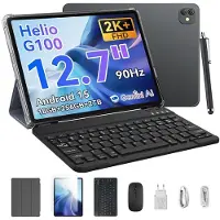 Blackview Link 8 Tablet, 12.7 inch 2K+ FHD 2176*1600, Android 15 Gemini AI MediaTek G100 18GB RAM+256GB ROM 8400mAh/PC-modus/Widevine L1/Face ID/16MP+13MP/GPS/OTG Gaming-tablet
