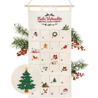 Merkloos Kleurrijke Vilt Adventskalender met Diverse Motieven