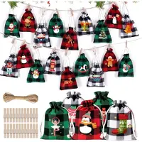 Merkloos DIY Advent Kalender met 24 Jute Tassen