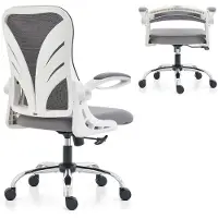 Merkloos Ergonomische Bureaustoel met Vouwbare Rugleuning en Armleuningen