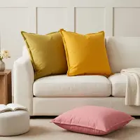 vidaXL Kussensloop 6 st HOUTEN Licht Geel 70 x 70 cm Faux Linnen